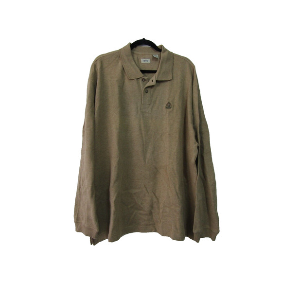IZOD Brown Knit Collar Sweater Mens size XXL Coastal Fisherman Plus Shirt Polo - Picture 1 of 8